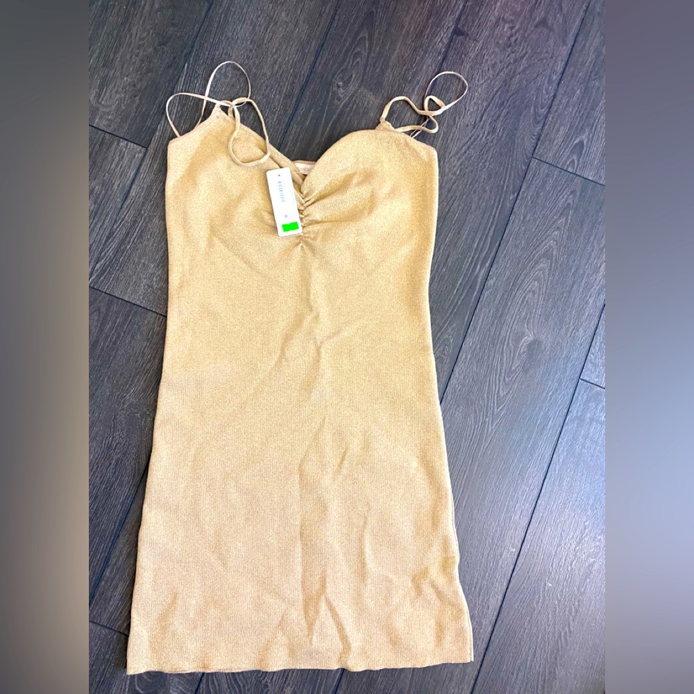Pookie and Sebastian gold lame dress size medium NWT
